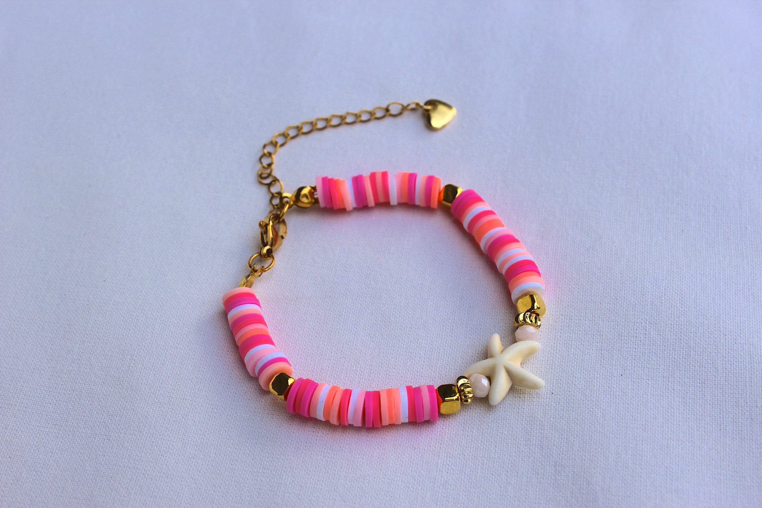 Roze zeester armband - Afbeelding 2