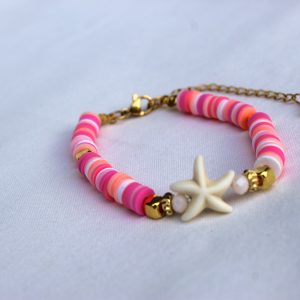 Roze zeester armband