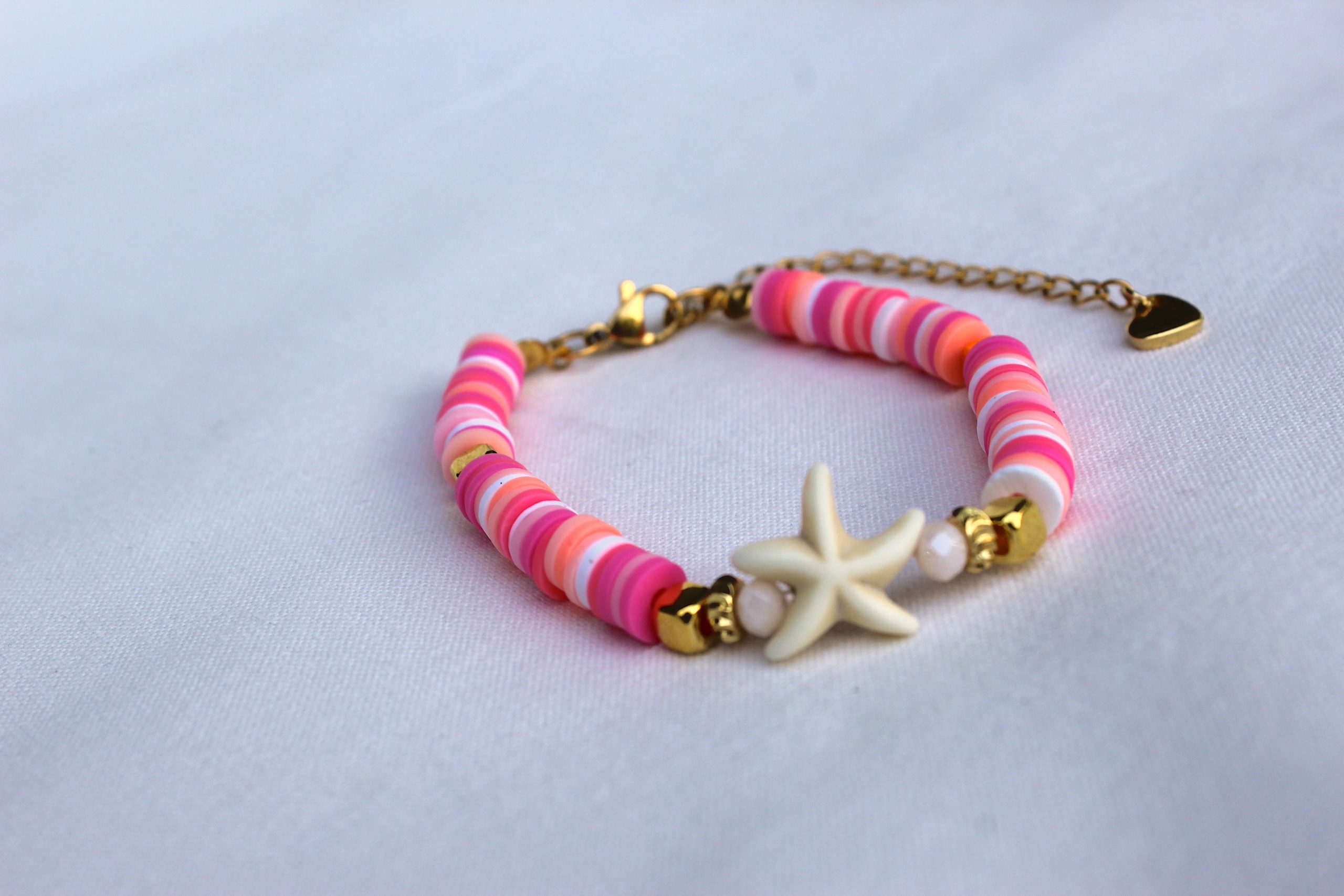 Roze zeester armband