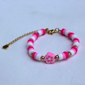 Roze bloem armband