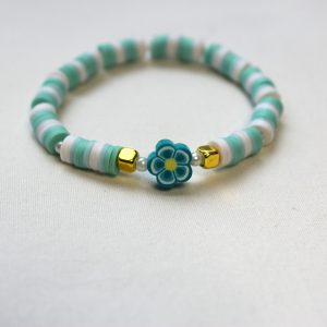 blauwe bloem armband