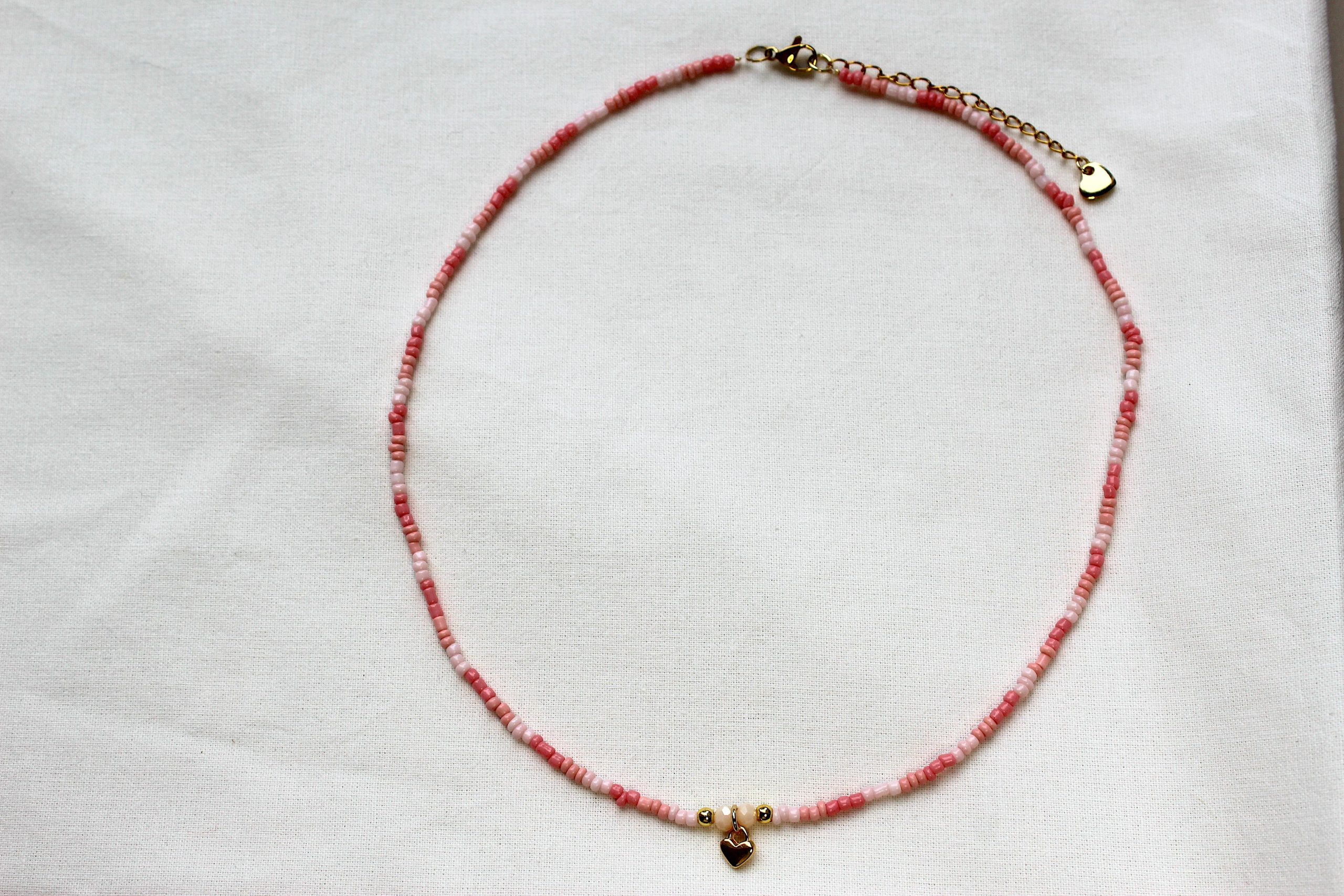 roze hartjes ketting - Afbeelding 2