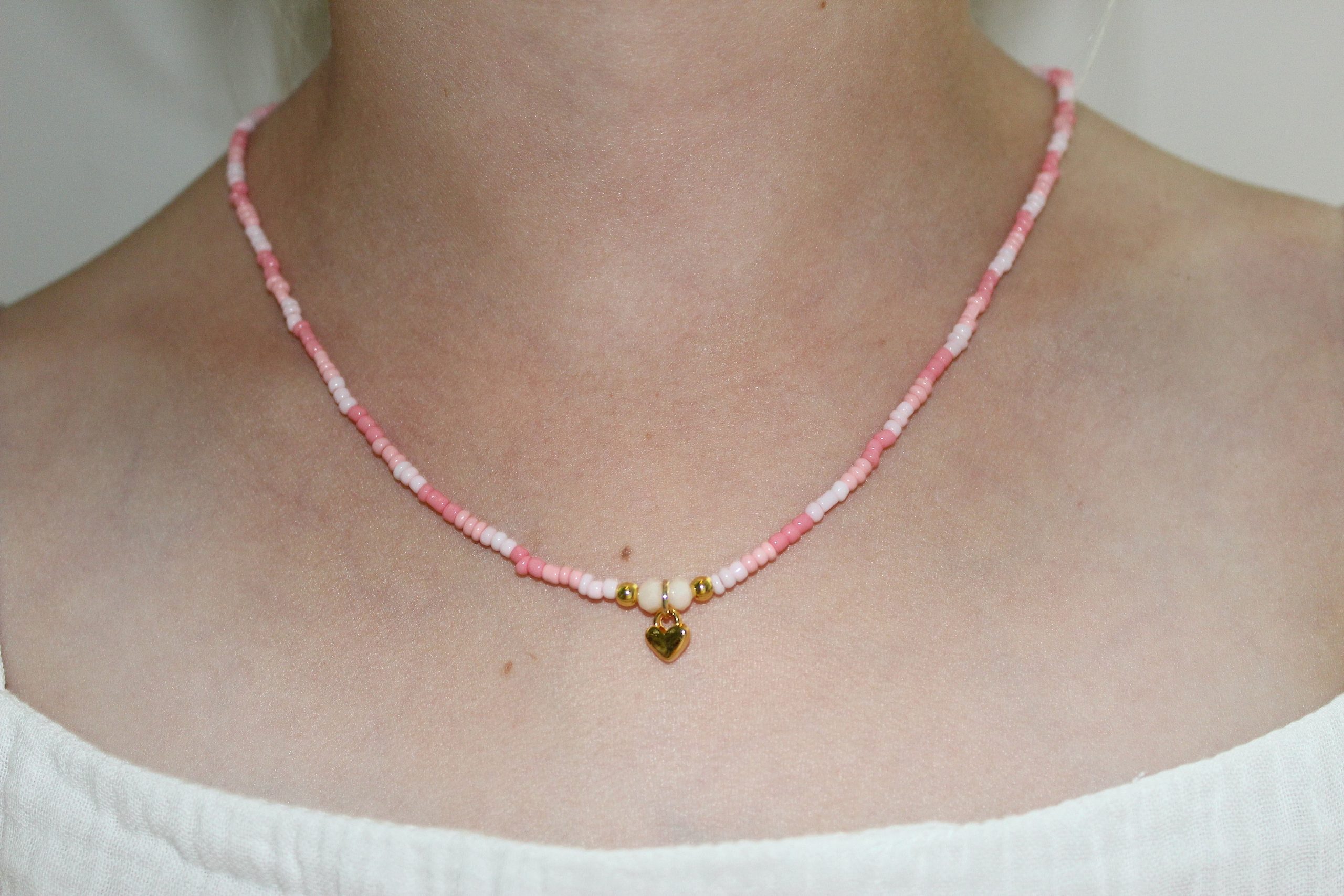 roze hartjes ketting - Afbeelding 3