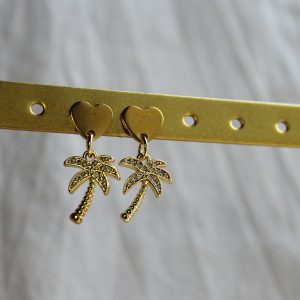 gouden palmboom oorbellen