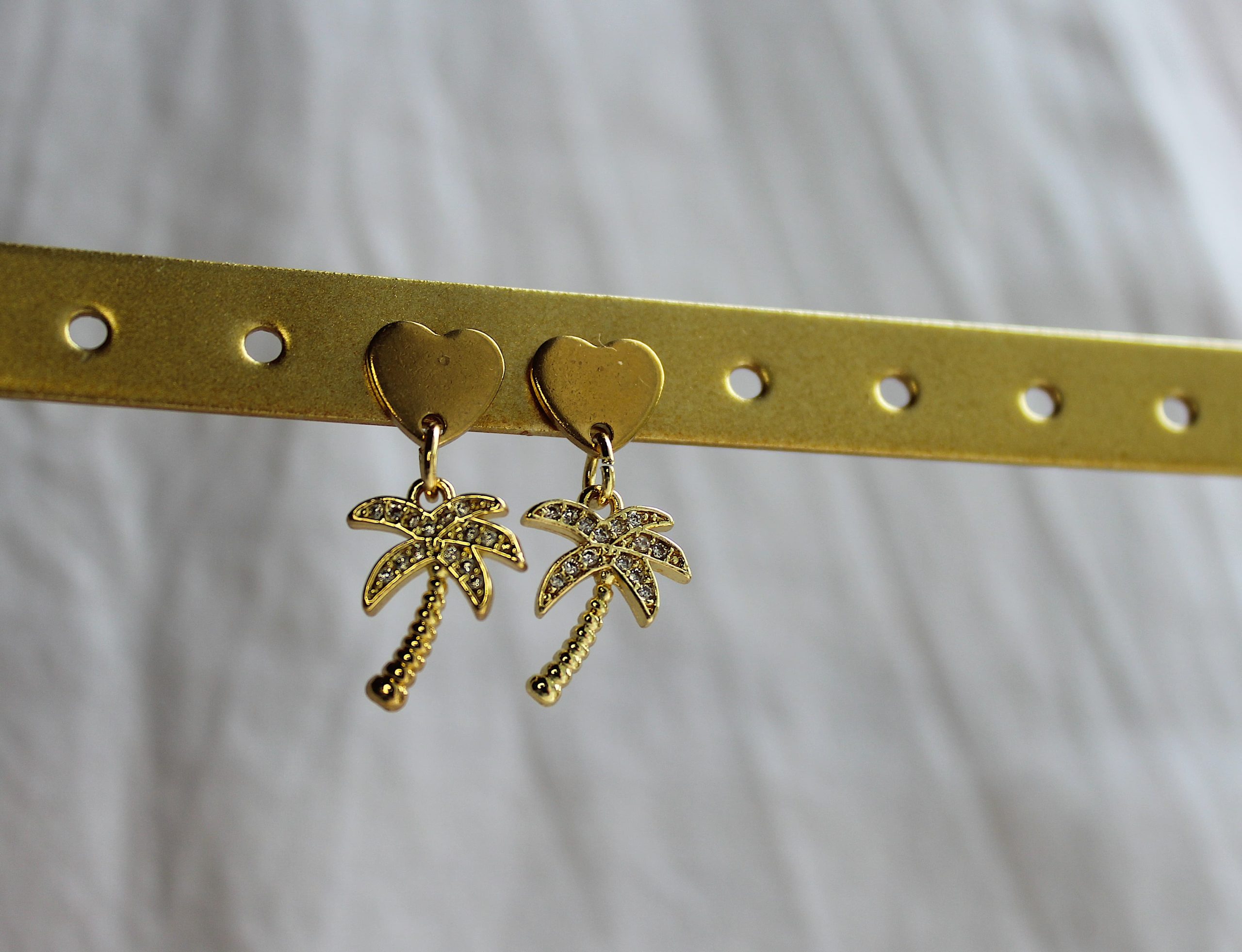 gouden palmboom oorbellen