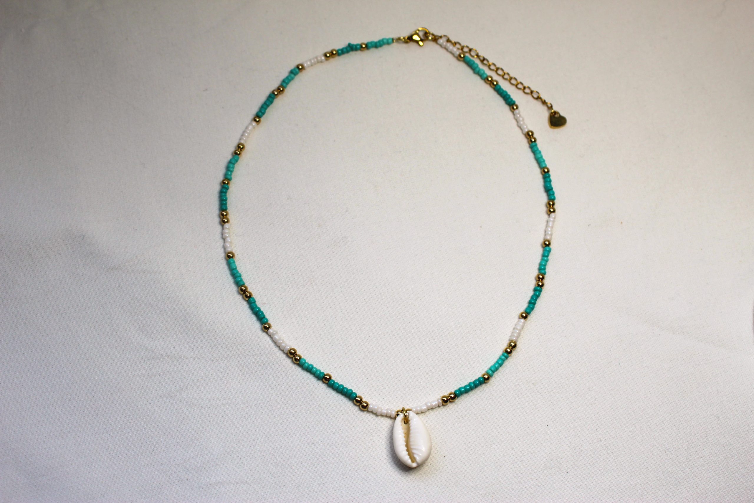 groene schelpen ketting - Afbeelding 2