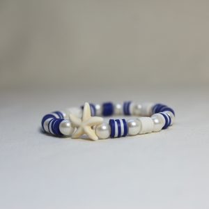 Blauw-witte zeester armband