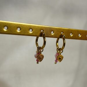 roze hartjes oorbellen