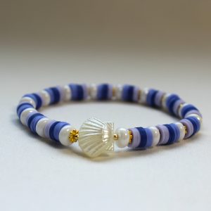 blauwe schelp armband