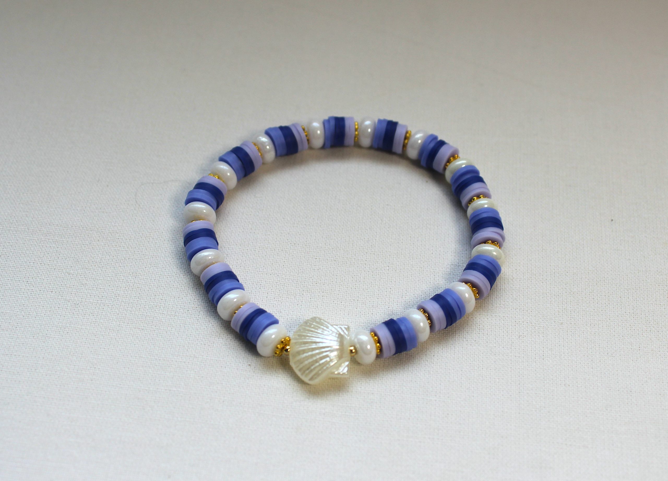 blauwe schelp armband - Afbeelding 2