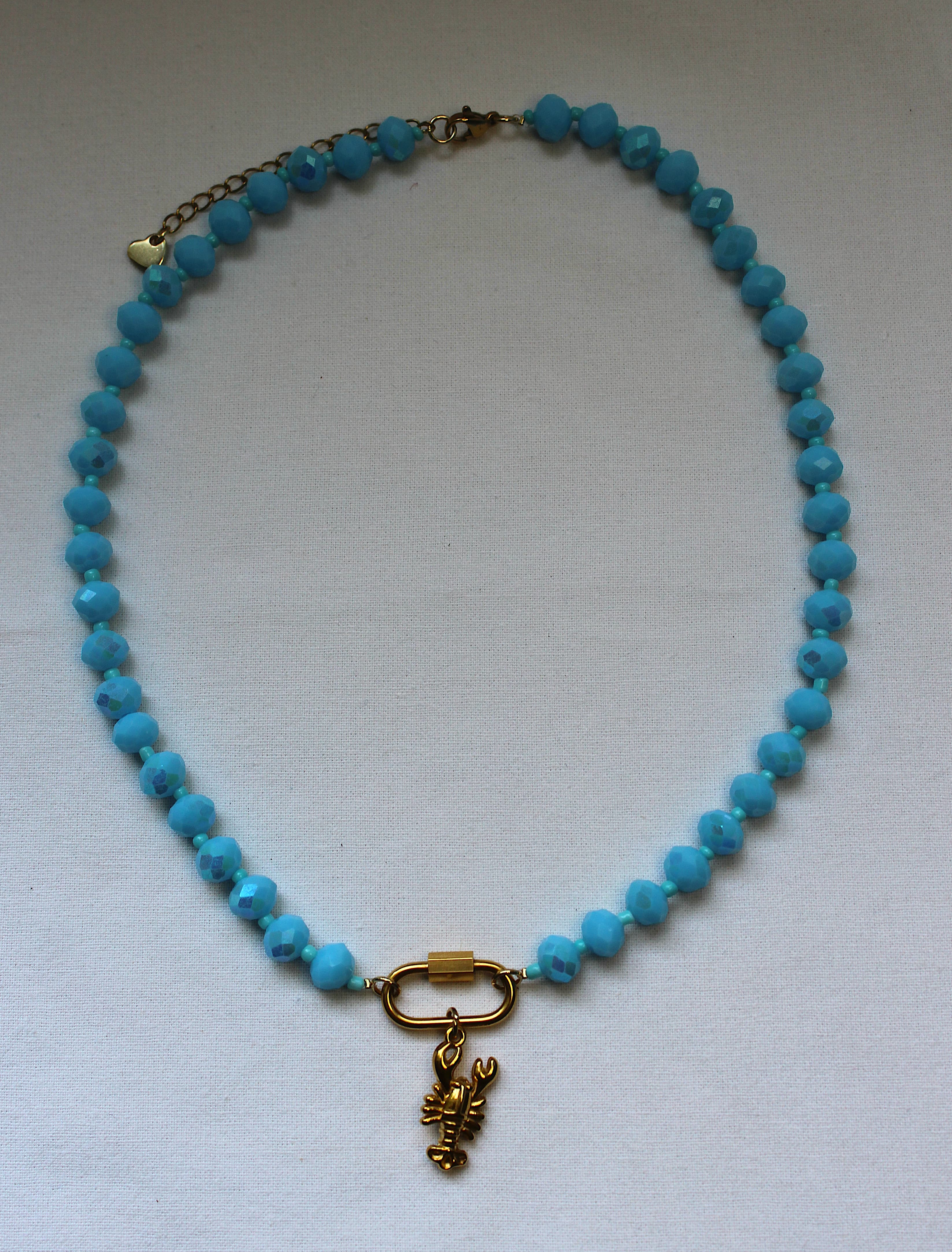 blauwe kreeft ketting - Afbeelding 2