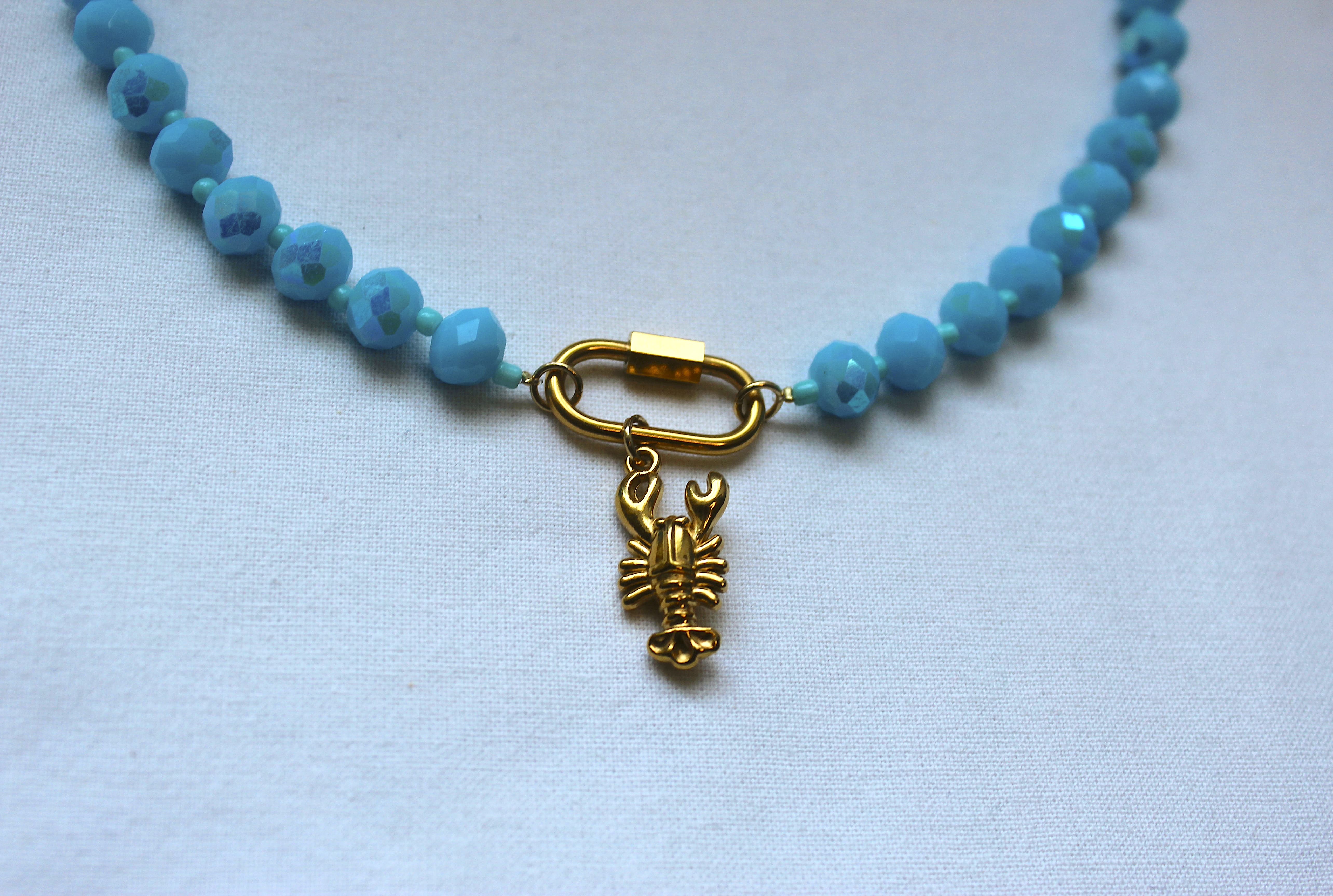 blauwe kreeft ketting
