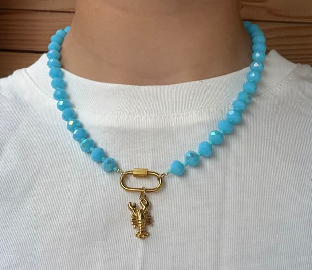 blauwe kreeft ketting - Afbeelding 3